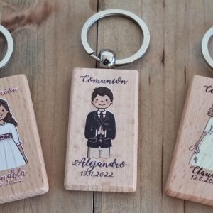 Llaveros de madera rectangulares