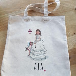 Bolso grueso de algodón 2 asas de  tamaño  (37x40 cm)